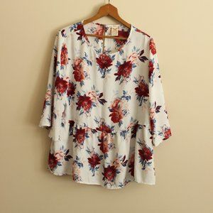 Faded Glory Women's Floral Peplum Top